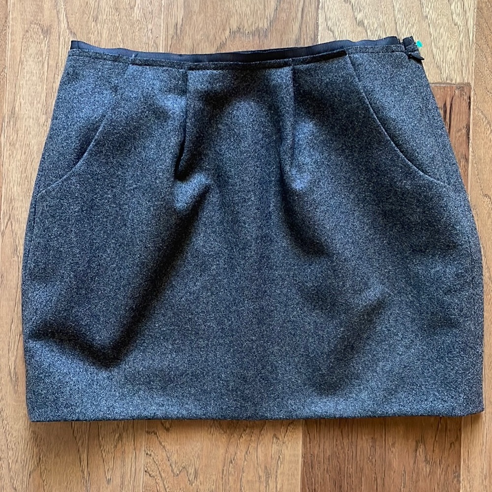 J. Crew Womens Gray Wool Blend Pleated Mini Skirt